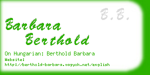 barbara berthold business card